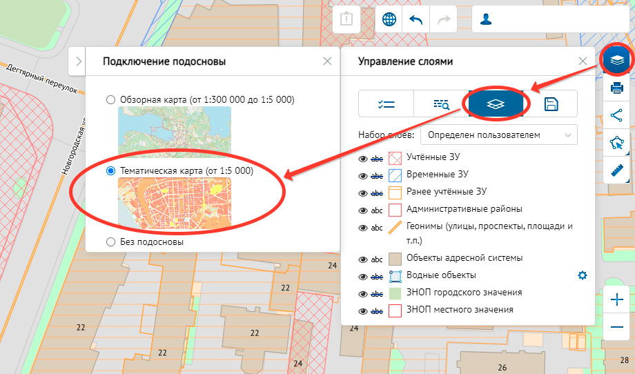 Подключение тематической карты РГИС
