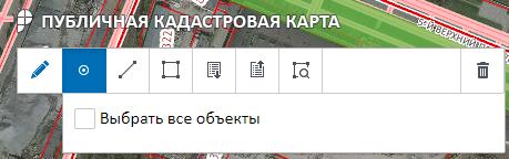 Инструмент рисование на публичной кадастровой карте