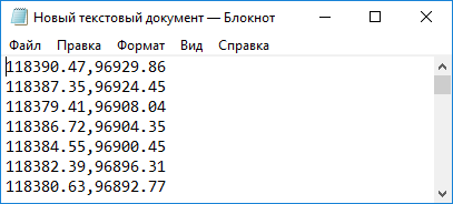 Координаты поворотных точек готовые к вставке в автокад